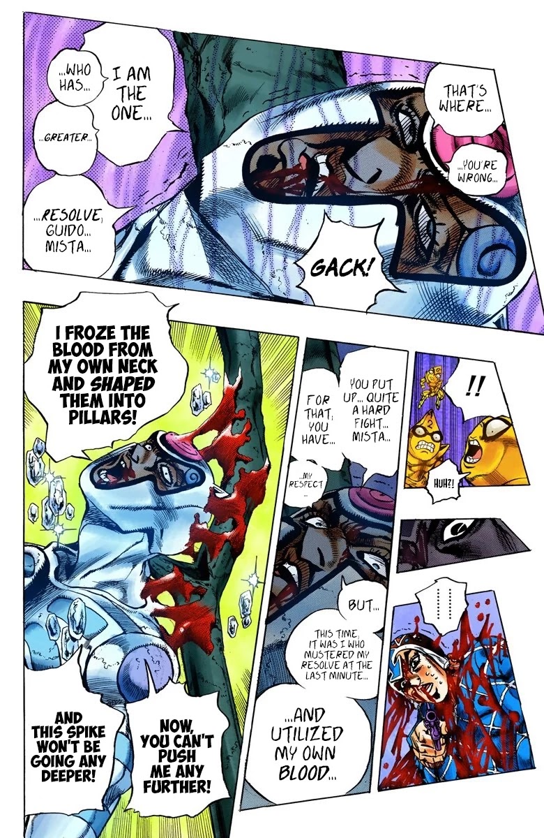 JoJo's Bizarre Adventure Part 5 - Vento Aureo (Official Colored) Chapter 76 page 9 - Chapter 76: White Album Part 7