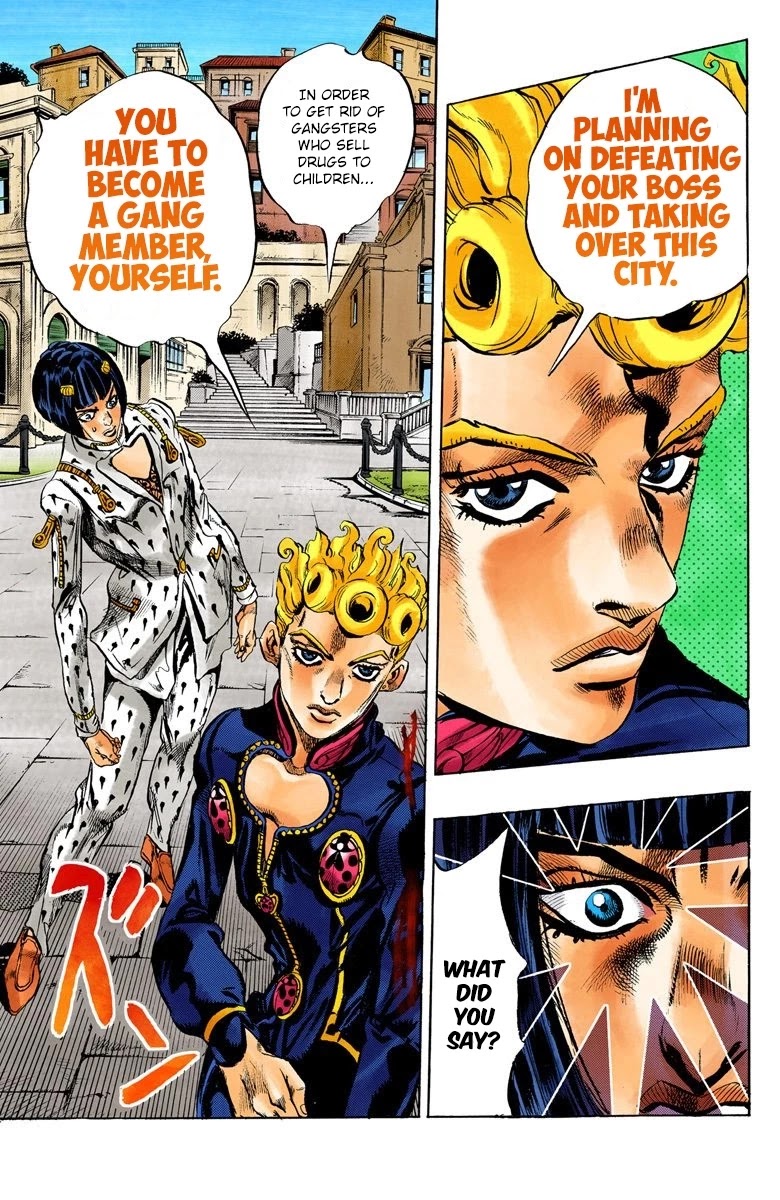 JoJo's Bizarre Adventure Part 5 - Vento Aureo (Official Colored) Chapter 8 page 19 - Chapter 8: Buccellati's Coming! Part 5