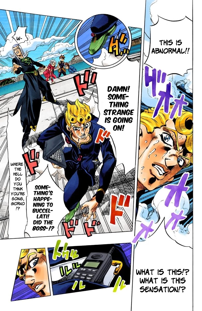 JoJo's Bizarre Adventure Part 5 - Vento Aureo (Official Colored) Chapter 80 page 11 - Chapter 80: The Mystery of King Crimson Part 2