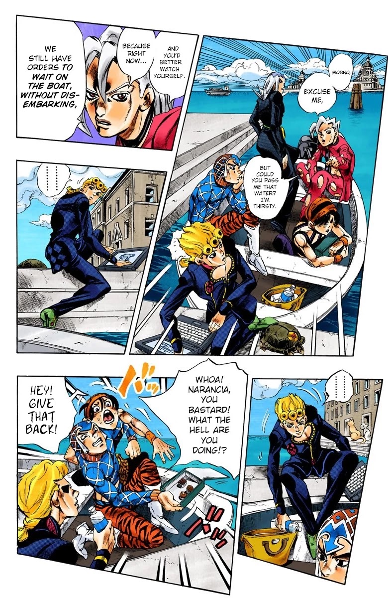 JoJo's Bizarre Adventure Part 5 - Vento Aureo (Official Colored) Chapter 80 page 4 - Chapter 80: The Mystery of King Crimson Part 2