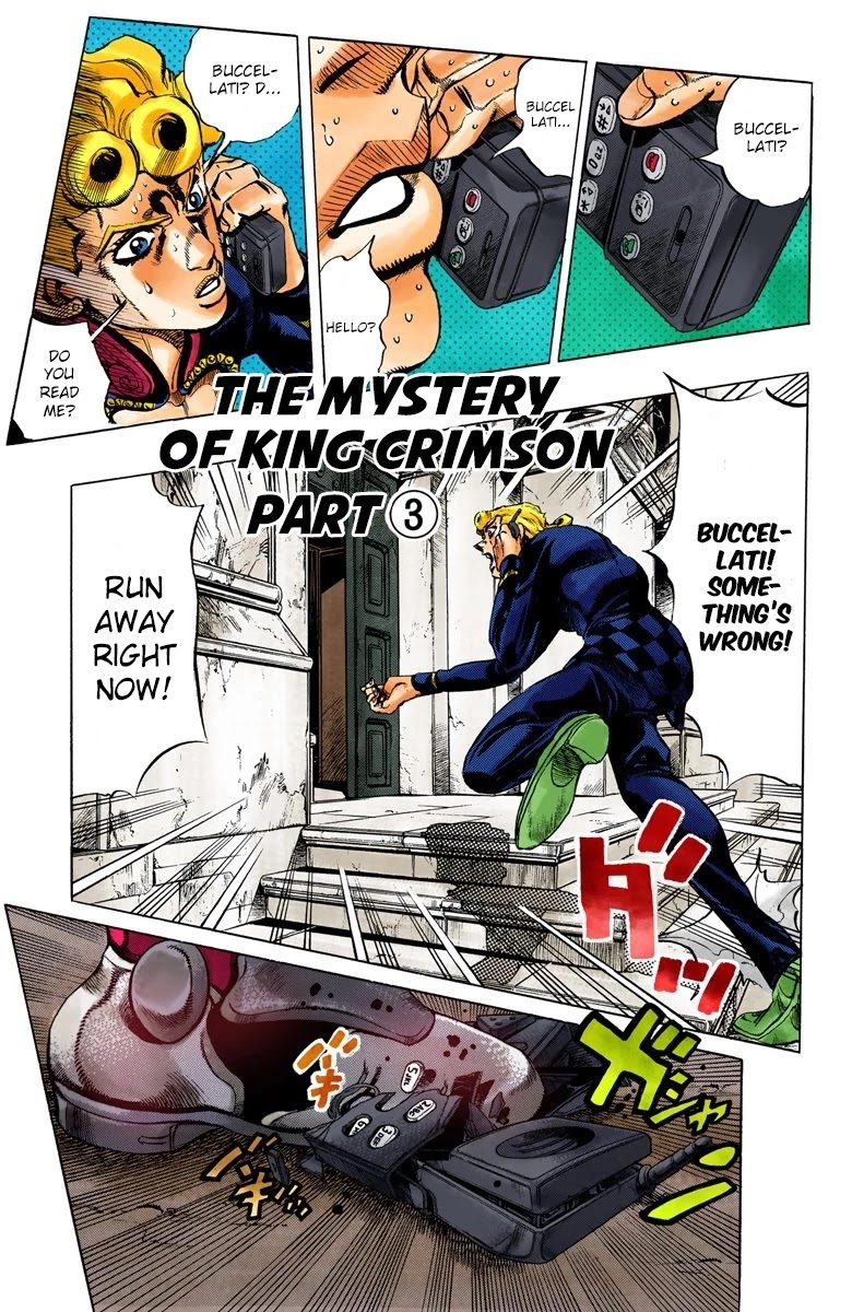 JoJo's Bizarre Adventure Part 5 - Vento Aureo (Official Colored) Chapter 81 page 2 - Chapter 81: The Mystery of King Crimson Part 3