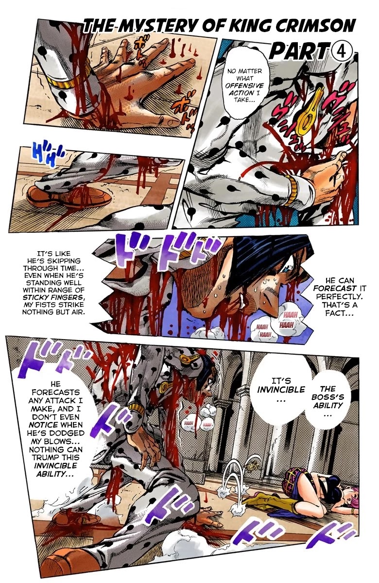JoJo's Bizarre Adventure Part 5 - Vento Aureo (Official Colored) Chapter 82 page 2 - Chapter 82: The Mystery of King Crimson Part 4