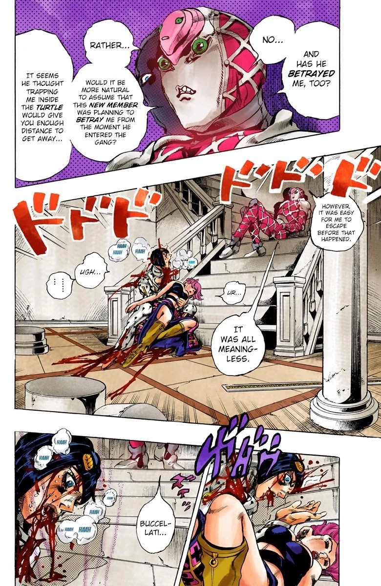 JoJo's Bizarre Adventure Part 5 - Vento Aureo (Official Colored) Chapter 82 page 8 - Chapter 82: The Mystery of King Crimson Part 4