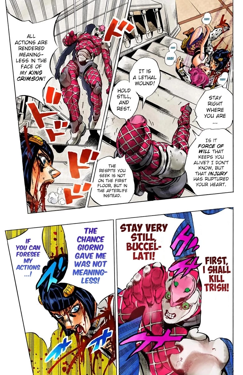 JoJo's Bizarre Adventure Part 5 - Vento Aureo (Official Colored) Chapter 82 page 9 - Chapter 82: The Mystery of King Crimson Part 4
