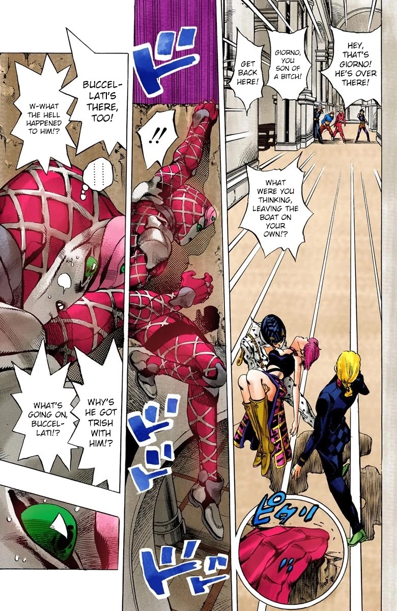 JoJo's Bizarre Adventure Part 5 - Vento Aureo (Official Colored) Chapter 83 page 12 - Chapter 83: The Mystery of King Crimson Part 5