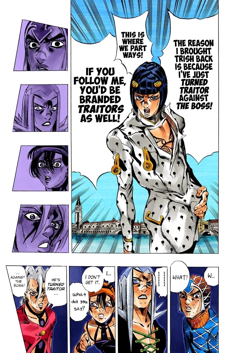 JoJo's Bizarre Adventure Part 5 - Vento Aureo (Official Colored) Chapter 83 page 16 - Chapter 83: The Mystery of King Crimson Part 5