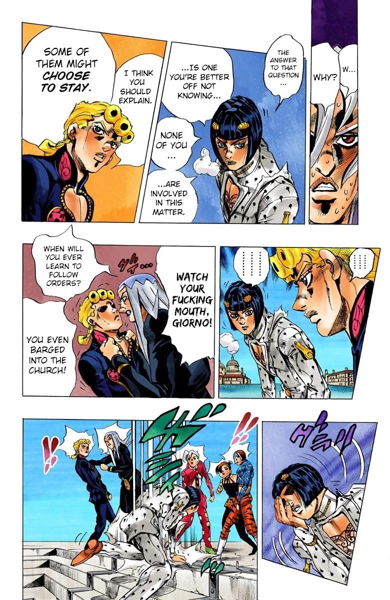 JoJo's Bizarre Adventure Part 5 - Vento Aureo (Official Colored) Chapter 83 page 17 - Chapter 83: The Mystery of King Crimson Part 5