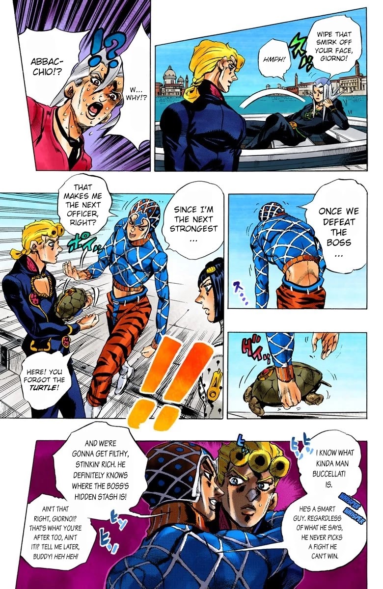JoJo's Bizarre Adventure Part 5 - Vento Aureo (Official Colored) Chapter 84 page 10 - Chapter 84: The Mystery of King Crimson Part 6