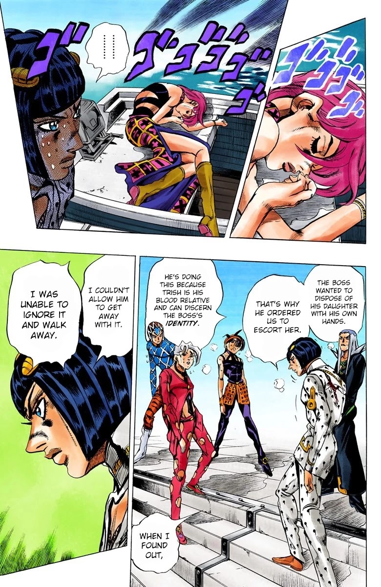 JoJo's Bizarre Adventure Part 5 - Vento Aureo (Official Colored) Chapter 84 page 4 - Chapter 84: The Mystery of King Crimson Part 6