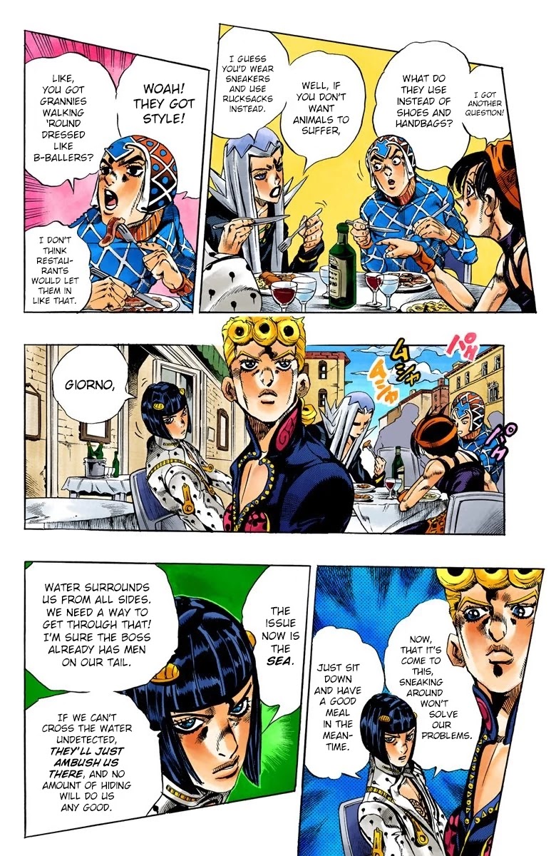 JoJo's Bizarre Adventure Part 5 - Vento Aureo (Official Colored) Chapter 85 page 5 - Chapter 85: The _G_ in Guts
