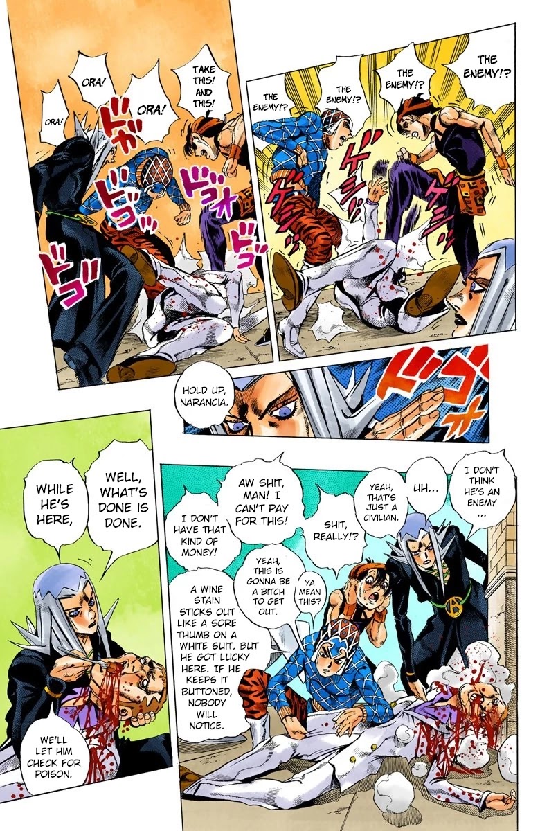 JoJo's Bizarre Adventure Part 5 - Vento Aureo (Official Colored) Chapter 85 page 8 - Chapter 85: The _G_ in Guts