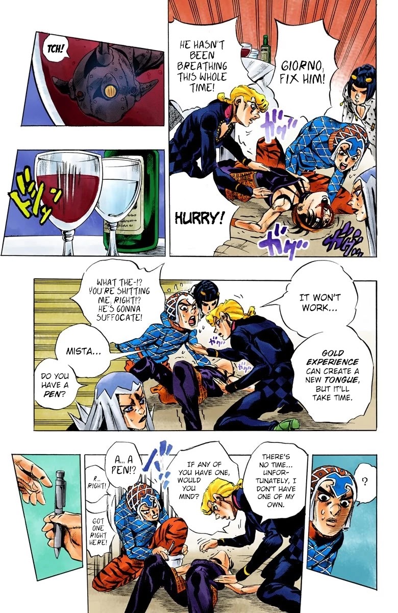 JoJo's Bizarre Adventure Part 5 - Vento Aureo (Official Colored) Chapter 86 page 12 - Chapter 86: Clash and Talking Head Part 1