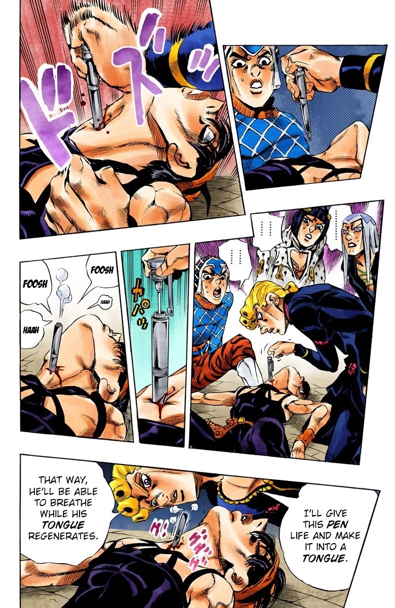 JoJo's Bizarre Adventure Part 5 - Vento Aureo (Official Colored) Chapter 86 page 13 - Chapter 86: Clash and Talking Head Part 1