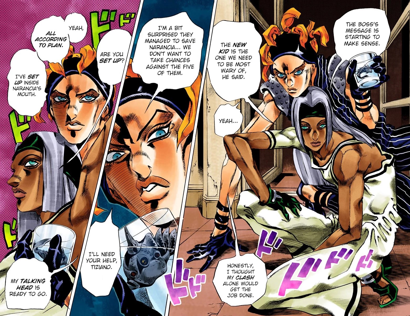 JoJo's Bizarre Adventure Part 5 - Vento Aureo (Official Colored) Chapter 86 page 15 - Chapter 86: Clash and Talking Head Part 1