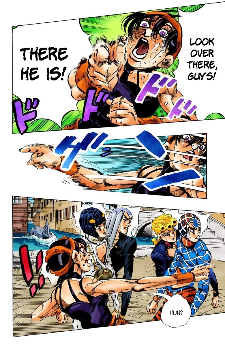 JoJo's Bizarre Adventure Part 5 - Vento Aureo (Official Colored) Chapter 87 page 17 - Chapter 87: Clash and Talking Head Part 2