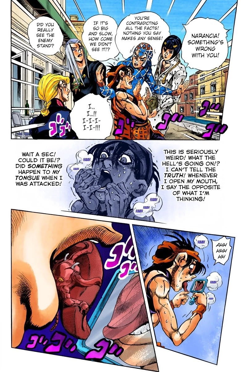 JoJo's Bizarre Adventure Part 5 - Vento Aureo (Official Colored) Chapter 87 page 6 - Chapter 87: Clash and Talking Head Part 2