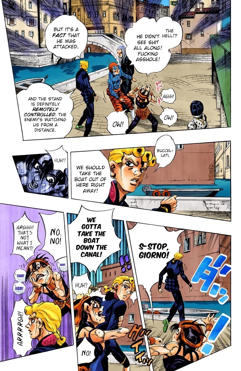 JoJo's Bizarre Adventure Part 5 - Vento Aureo (Official Colored) Chapter 87 page 9 - Chapter 87: Clash and Talking Head Part 2