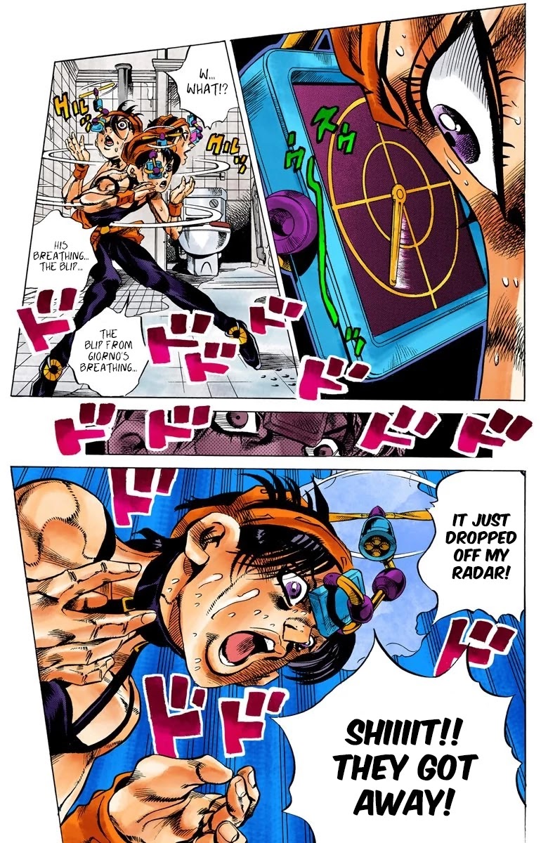 JoJo's Bizarre Adventure Part 5 - Vento Aureo (Official Colored) Chapter 89 page 13 - Chapter 89: Clash and Talking Head Part 4
