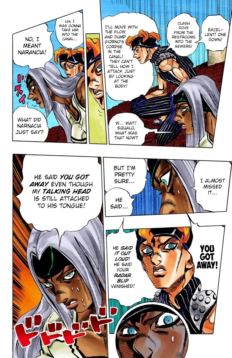 JoJo's Bizarre Adventure Part 5 - Vento Aureo (Official Colored) Chapter 89 page 14 - Chapter 89: Clash and Talking Head Part 4