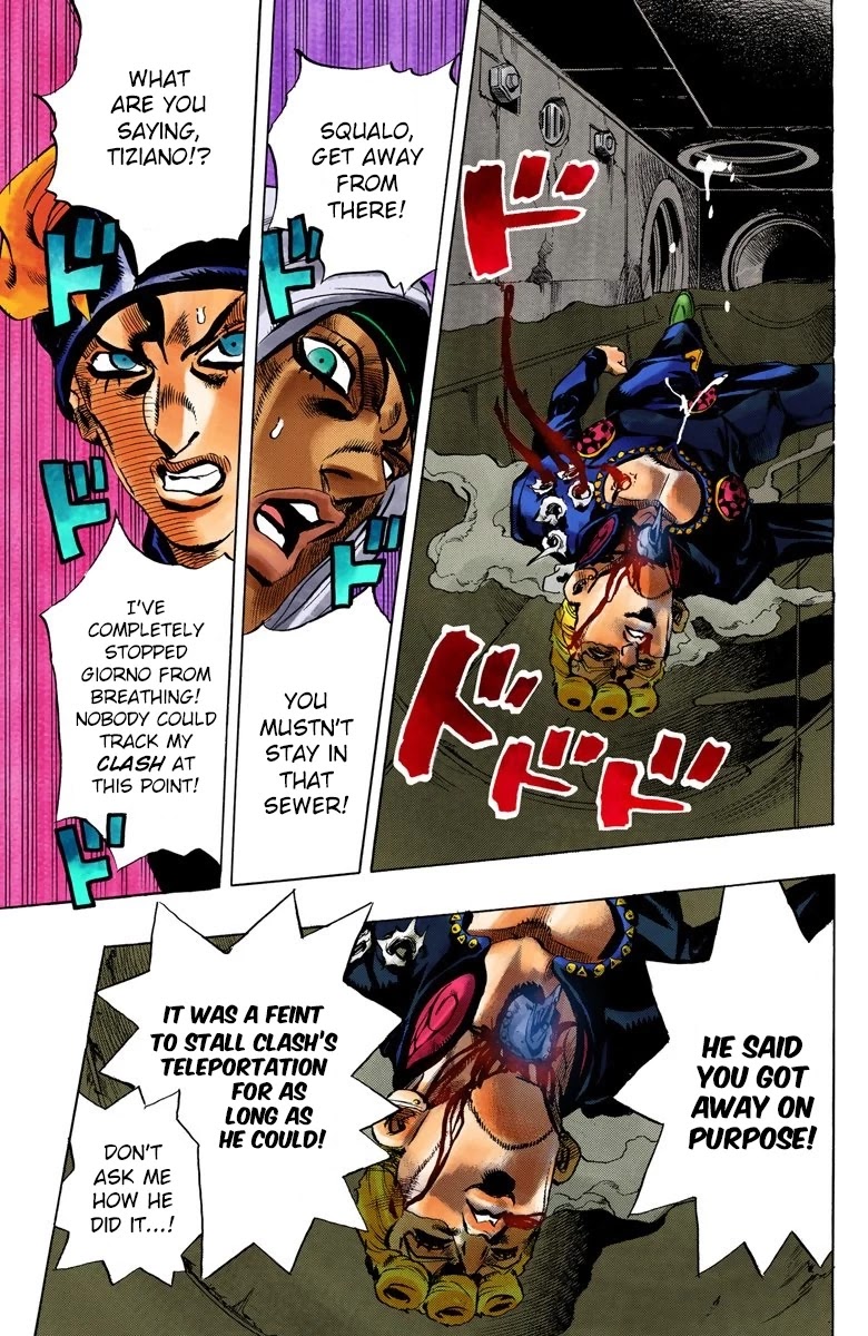 JoJo's Bizarre Adventure Part 5 - Vento Aureo (Official Colored) Chapter 89 page 15 - Chapter 89: Clash and Talking Head Part 4