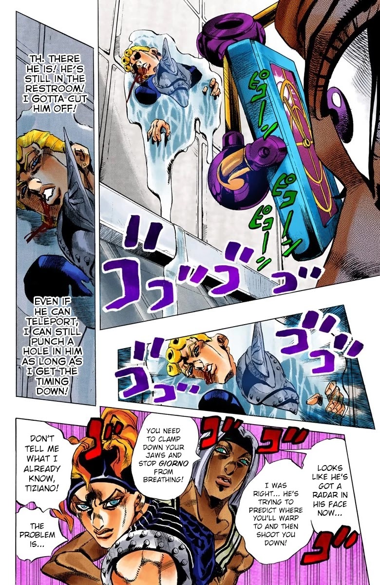 JoJo's Bizarre Adventure Part 5 - Vento Aureo (Official Colored) Chapter 89 page 8 - Chapter 89: Clash and Talking Head Part 4