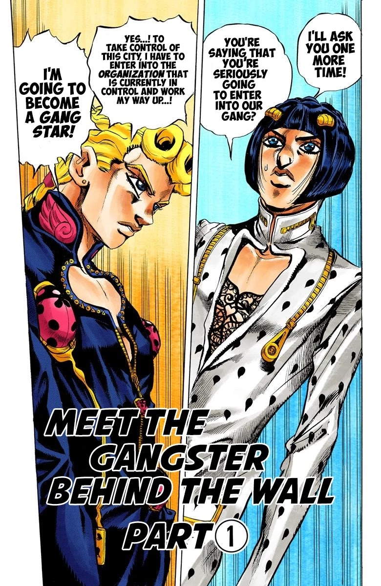 JoJo's Bizarre Adventure Part 5 - Vento Aureo (Official Colored) Chapter 9 page 2 - Chapter 9: Meet the Gangster Behind the Wall Part 1