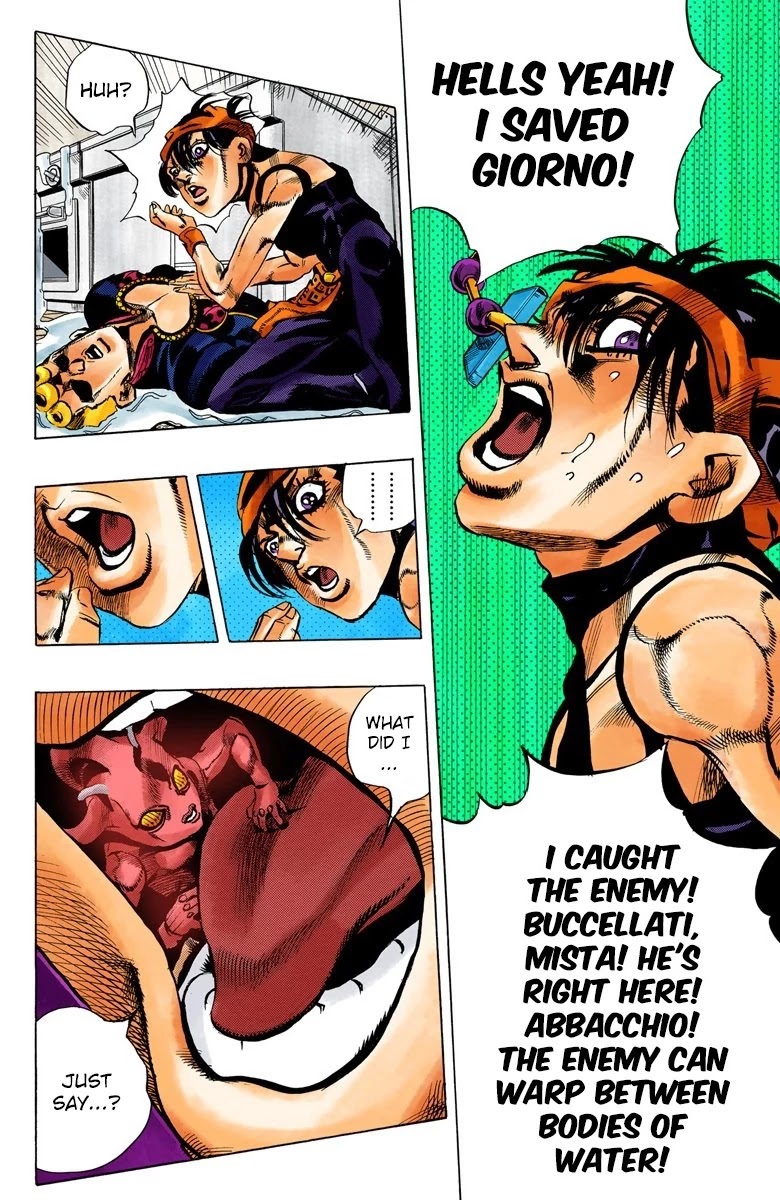 JoJo's Bizarre Adventure Part 5 - Vento Aureo (Official Colored) Chapter 90 page 13 - Chapter 90: Clash and Talking Head Part 5