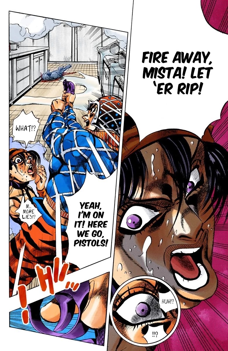 JoJo's Bizarre Adventure Part 5 - Vento Aureo (Official Colored) Chapter 90 page 17 - Chapter 90: Clash and Talking Head Part 5