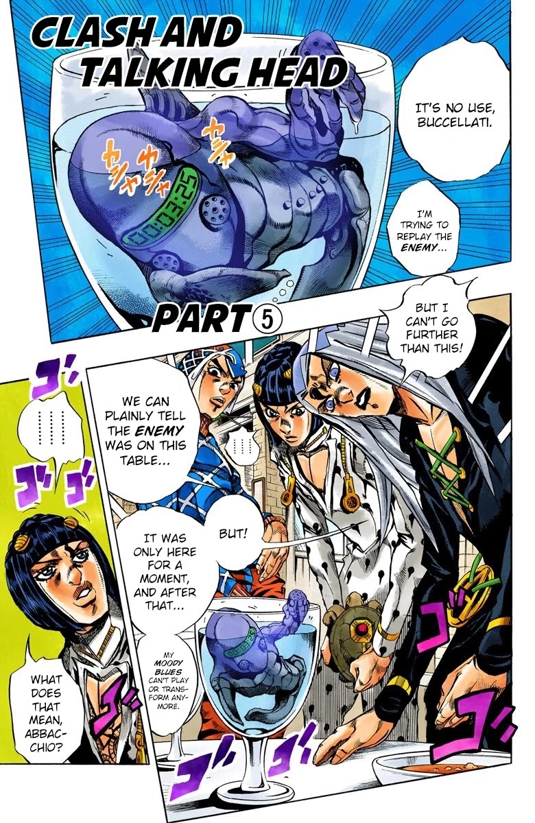 JoJo's Bizarre Adventure Part 5 - Vento Aureo (Official Colored) Chapter 90 page 2 - Chapter 90: Clash and Talking Head Part 5