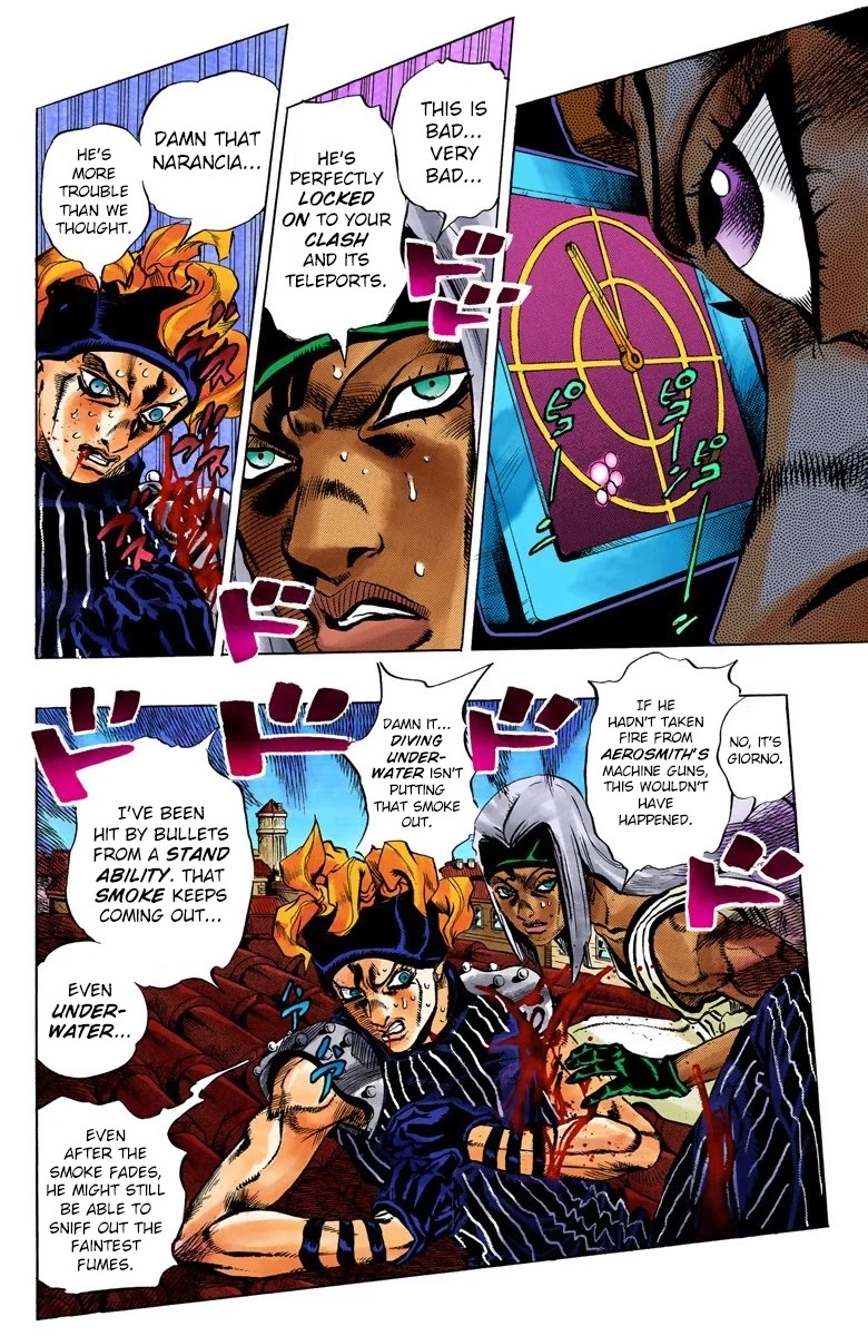 JoJo's Bizarre Adventure Part 5 - Vento Aureo (Official Colored) Chapter 90 page 4 - Chapter 90: Clash and Talking Head Part 5