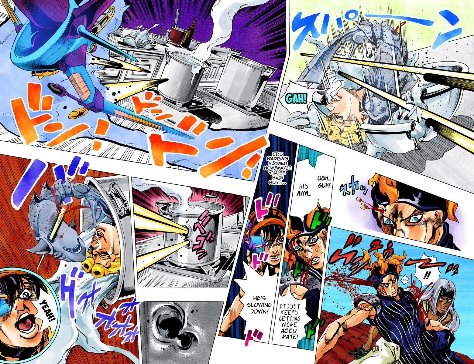 JoJo's Bizarre Adventure Part 5 - Vento Aureo (Official Colored) Chapter 90 page 7 - Chapter 90: Clash and Talking Head Part 5
