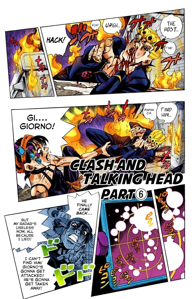 JoJo's Bizarre Adventure Part 5 - Vento Aureo (Official Colored) Chapter 91 page 2 - Chapter 91: Clash and Talking Head Part 6