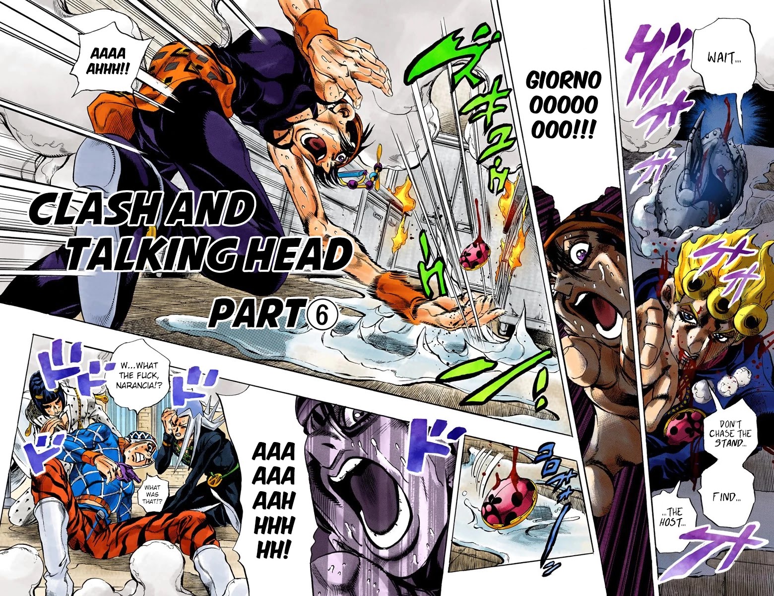 JoJo's Bizarre Adventure Part 5 - Vento Aureo (Official Colored) Chapter 91 page 3 - Chapter 91: Clash and Talking Head Part 6