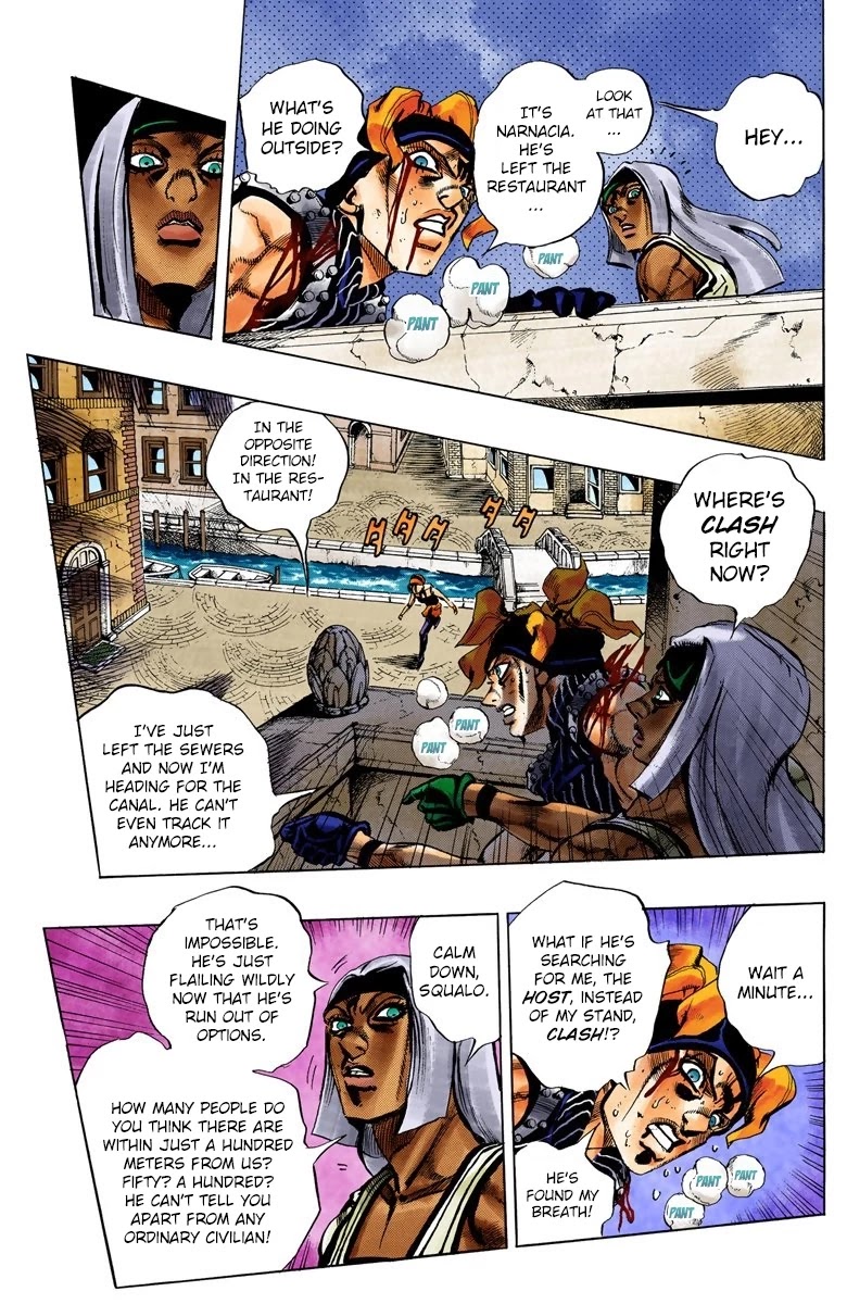 JoJo's Bizarre Adventure Part 5 - Vento Aureo (Official Colored) Chapter 91 page 9 - Chapter 91: Clash and Talking Head Part 6