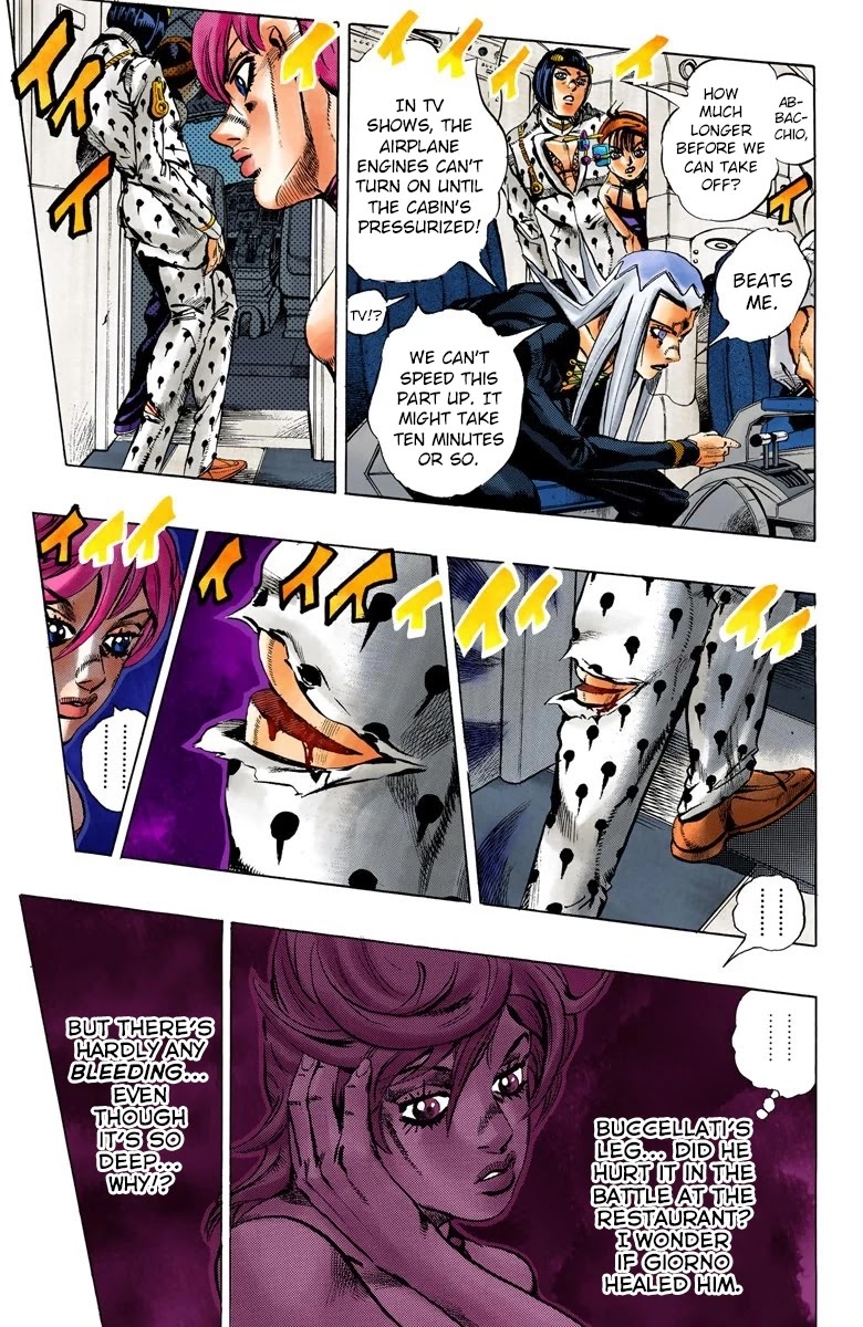 JoJo's Bizarre Adventure Part 5 - Vento Aureo (Official Colored) Chapter 93 page 10 - Chapter 93: Flight Code - Null! Head for Sardegna!