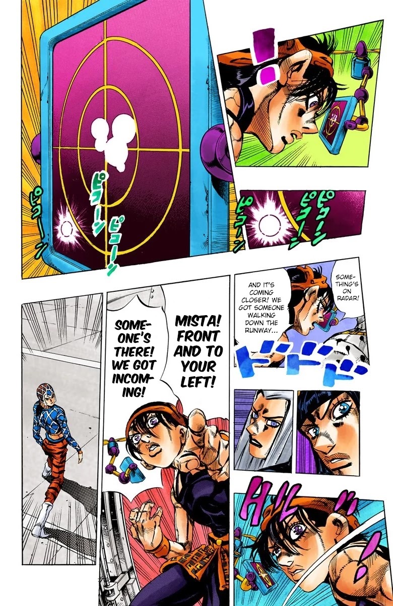 JoJo's Bizarre Adventure Part 5 - Vento Aureo (Official Colored) Chapter 93 page 11 - Chapter 93: Flight Code - Null! Head for Sardegna!
