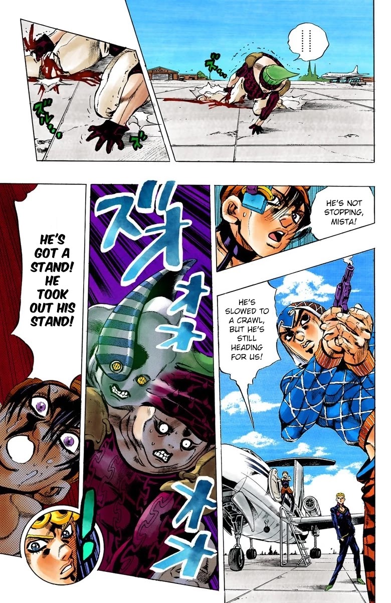 JoJo's Bizarre Adventure Part 5 - Vento Aureo (Official Colored) Chapter 93 page 16 - Chapter 93: Flight Code - Null! Head for Sardegna!
