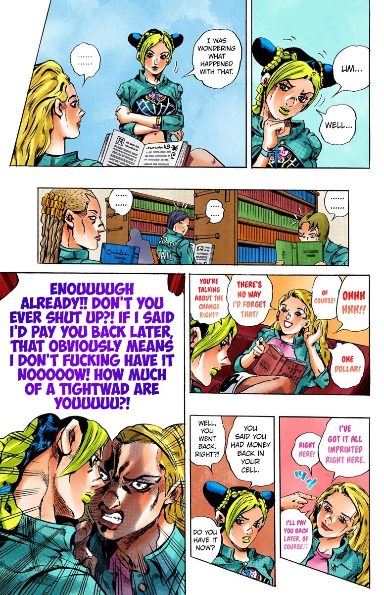 JoJo's Bizarre Adventure Part 6 - Stone Ocean (Official Colored) Chapter 10 page 13 - Chapter 10: Green dolphin street prison