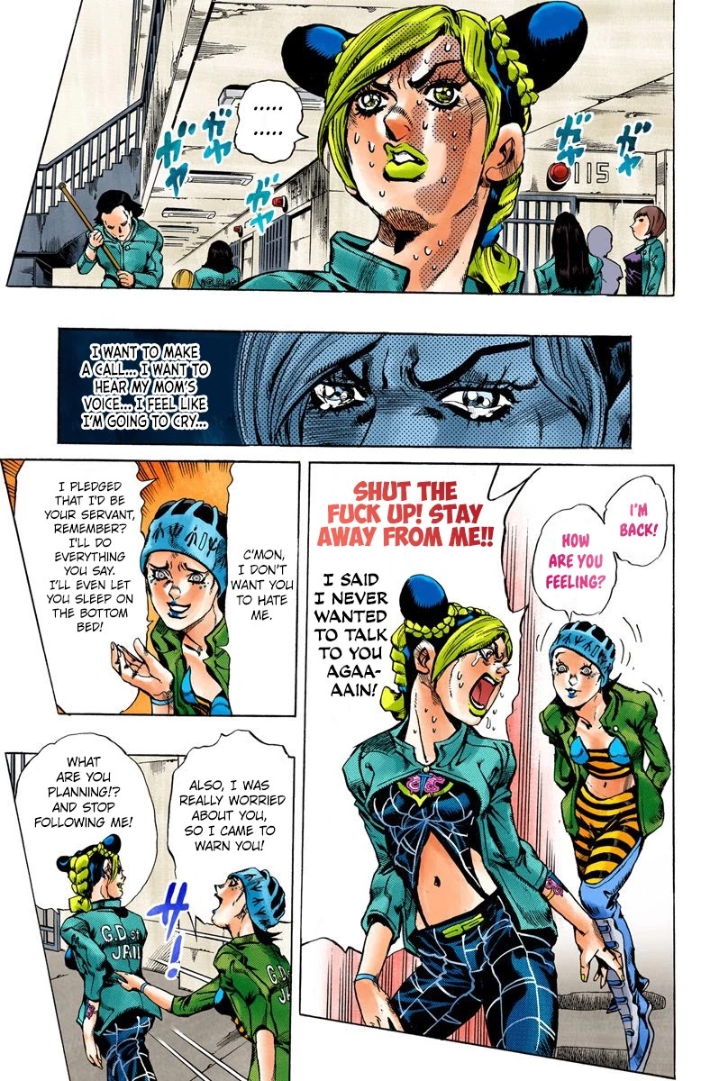 JoJo's Bizarre Adventure Part 6 - Stone Ocean (Official Colored) Chapter 10 page 7 - Chapter 10: Green dolphin street prison