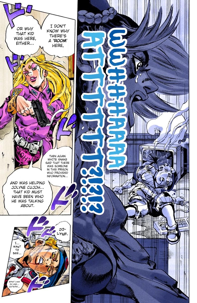 JoJo's Bizarre Adventure Part 6 - Stone Ocean (Official Colored) Chapter 100 page 12 - Chapter 100: Jail House Lock! Part 5