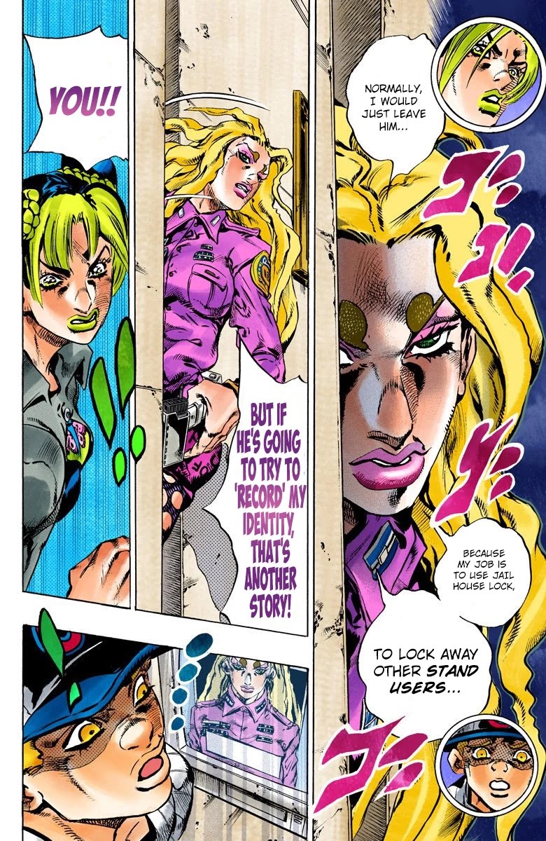 JoJo's Bizarre Adventure Part 6 - Stone Ocean (Official Colored) Chapter 100 page 8 - Chapter 100: Jail House Lock! Part 5