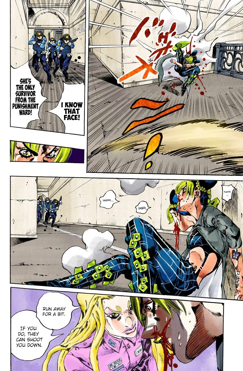 JoJo's Bizarre Adventure Part 6 - Stone Ocean (Official Colored) Chapter 101 page 12 - Chapter 101: Jail House Lock! Part 6