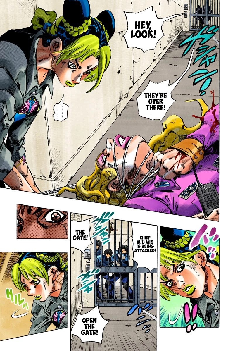 JoJo's Bizarre Adventure Part 6 - Stone Ocean (Official Colored) Chapter 101 page 9 - Chapter 101: Jail House Lock! Part 6