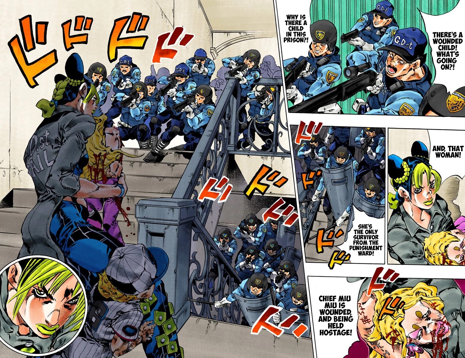 JoJo's Bizarre Adventure Part 6 - Stone Ocean (Official Colored) Chapter 102 page 12 - Chapter 102: Jail-Break