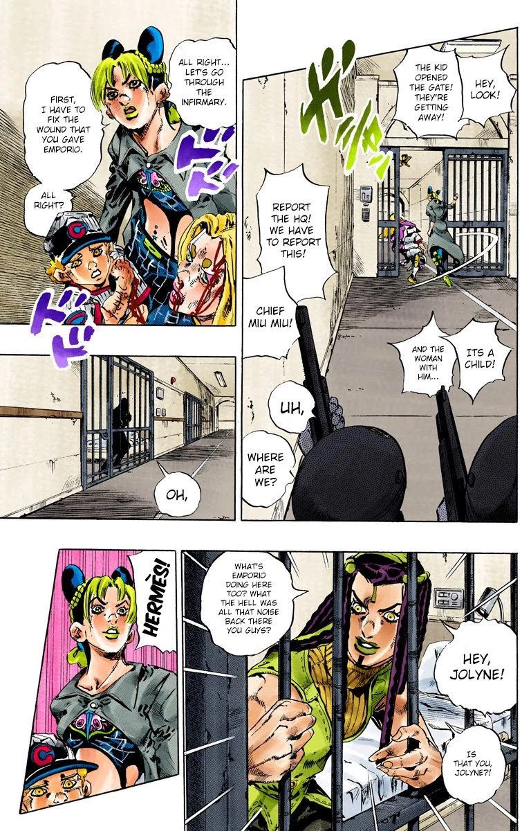 JoJo's Bizarre Adventure Part 6 - Stone Ocean (Official Colored) Chapter 102 page 16 - Chapter 102: Jail-Break