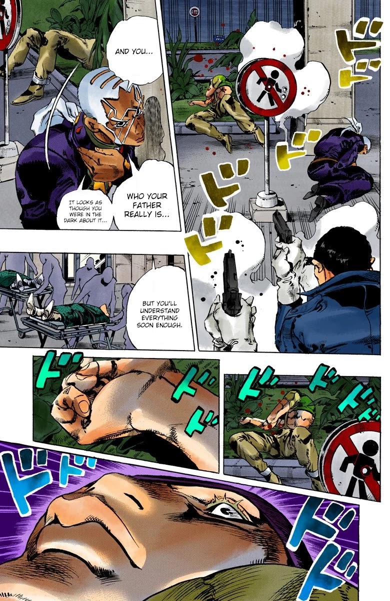 JoJo's Bizarre Adventure Part 6 - Stone Ocean (Official Colored) Chapter 103 page 15 - Chapter 103: The 3 Men Who Were Carried To The Hospital