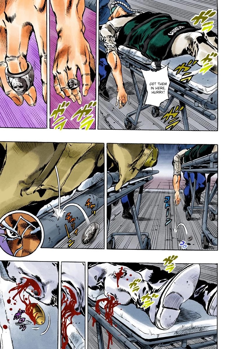JoJo's Bizarre Adventure Part 6 - Stone Ocean (Official Colored) Chapter 103 page 5 - Chapter 103: The 3 Men Who Were Carried To The Hospital