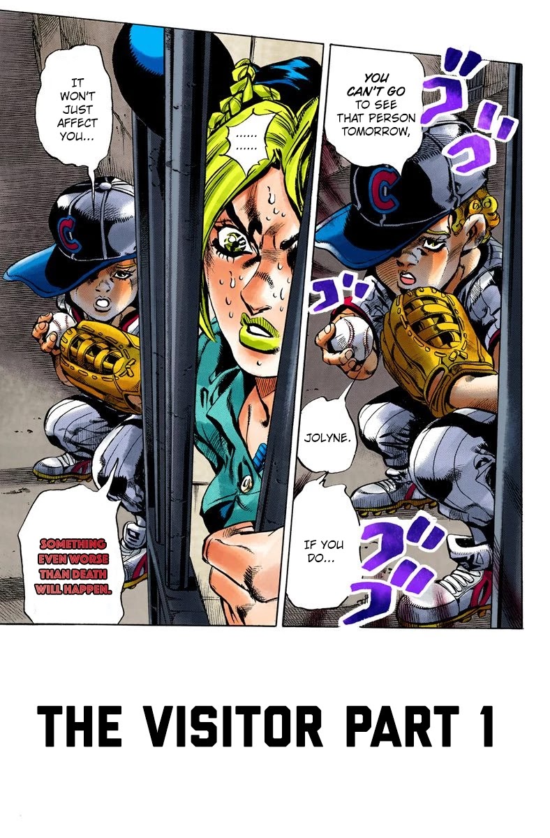 JoJo's Bizarre Adventure Part 6 - Stone Ocean (Official Colored) Chapter 11 page 1 - Chapter 11: The Visitor Part 1