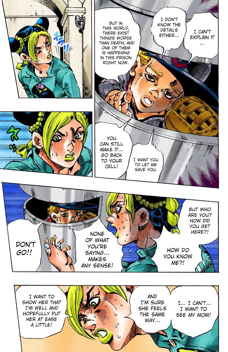 JoJo's Bizarre Adventure Part 6 - Stone Ocean (Official Colored) Chapter 11 page 11 - Chapter 11: The Visitor Part 1