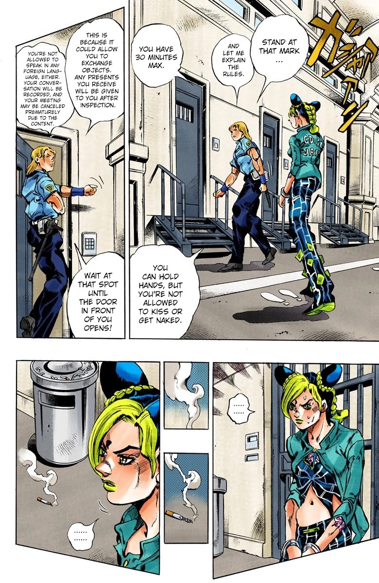 JoJo's Bizarre Adventure Part 6 - Stone Ocean (Official Colored) Chapter 11 page 8 - Chapter 11: The Visitor Part 1
